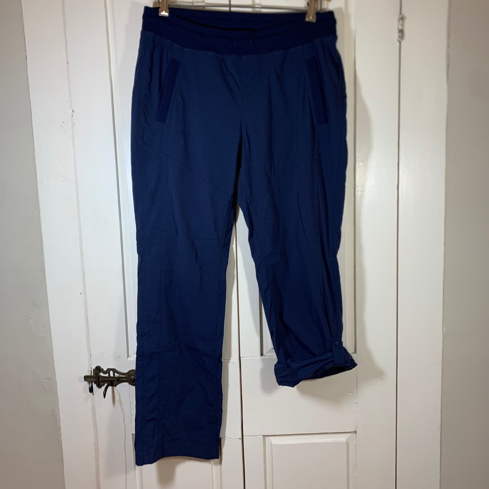 Marmot Womens Navy Blue Roll Up Nylon Hiking Pants Size Large Gorpcore READ